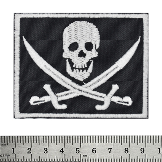 Skull with Swords Embroidered Patch