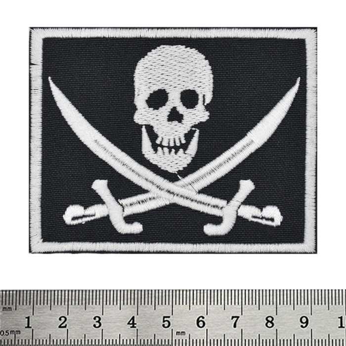 Skull with Swords Embroidered Patch