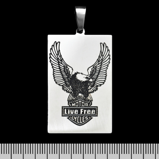 Live Free - Motorcycles (Eagle) (ptsb-042) Rectangular Pendant