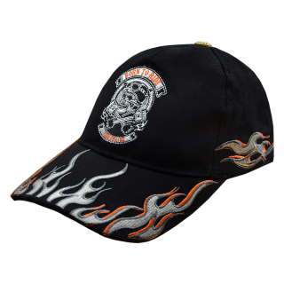 Born To Ride, Ride To Live (Skull) Embroidered Baseball Cap