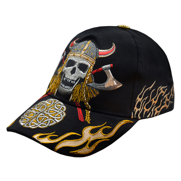 Viking Skull Embroidered Baseball Cap