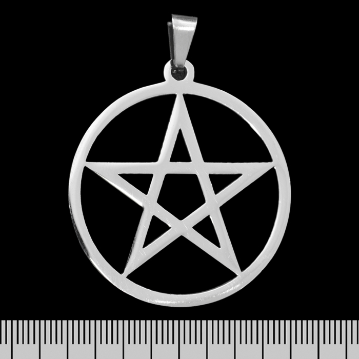 Pentagram (Big) (ptsb-140) Round Pendant