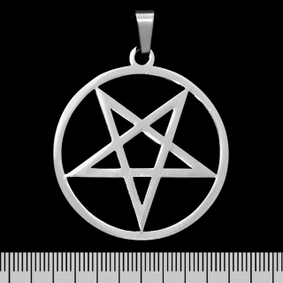 Inverted Pentagram (Big) (ptsb-156) Round Pendant
