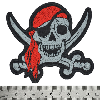 Skull with Sabers (bandana) (PS-122) Patch