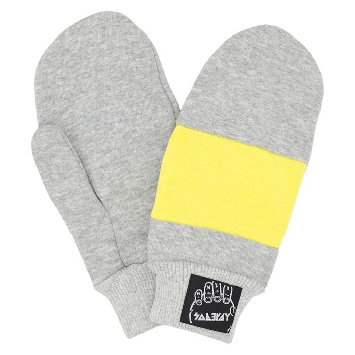 Melange with Yellow Insert Mittens