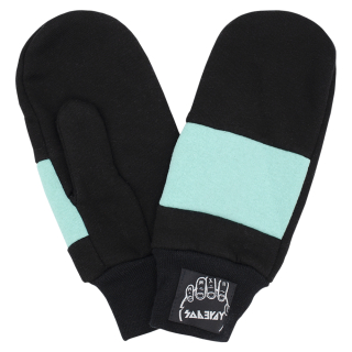 Black with Turquoise Insert Mittens