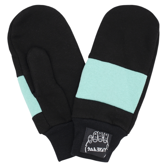 Black with Turquoise Insert Mittens