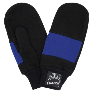 Black with Light Blue Insert Mittens
