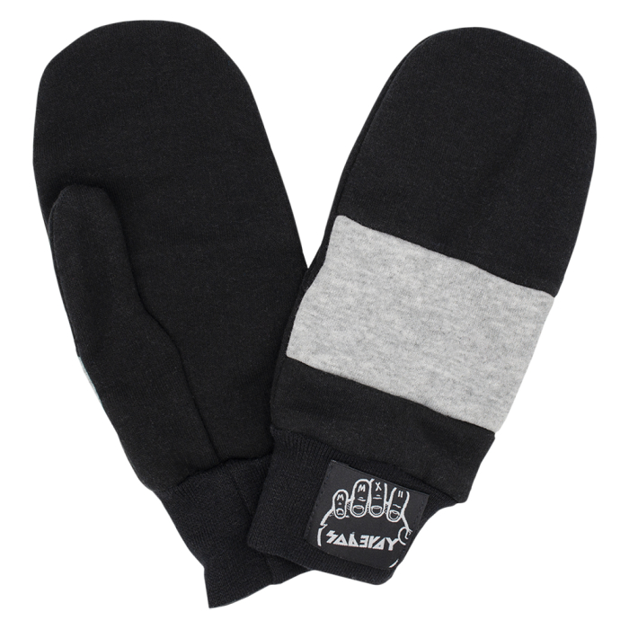 Black with Melange Insert Mittens