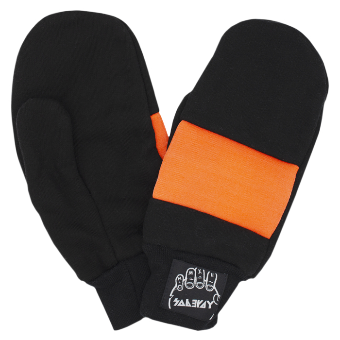 Black with Orange Insert Mittens