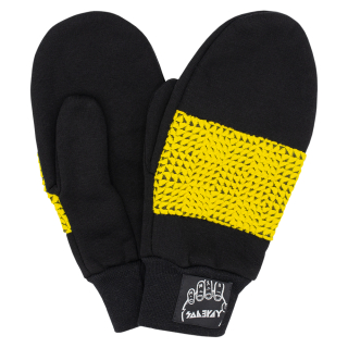 Black with Textured Yellow Insert Mittens