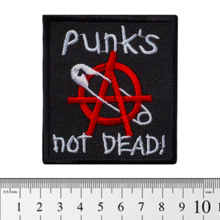 Punk's Not Dead (anarchy with a pin) (pt-041) Patch
