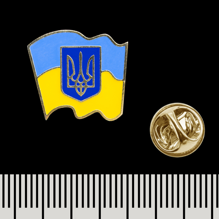 Flag of Ukraine with coat of arms (pnua-007) Figured (Icon) Pin