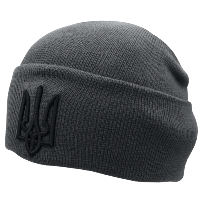 Hat knitted with Trident (gray) (uaht-002)