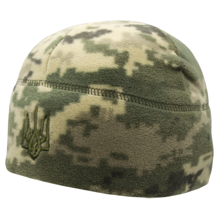 Pixel camouflage fleece hat with Trident
