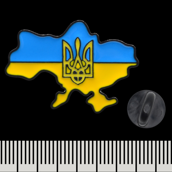 Pin (pncn-002) Map of Ukraine with Trident (icon)