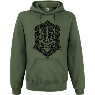 Trident in plant pattern (olive) Hoodie 