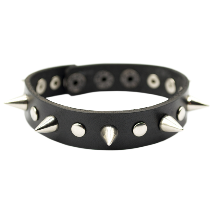 Leather bracelet with small spikes (bsl-001)