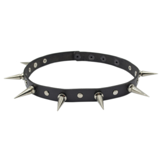 Leather choker with large spikes (csl-003)