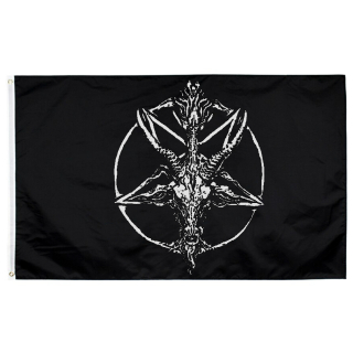 Pentagram flag with goat (black) sfc-010