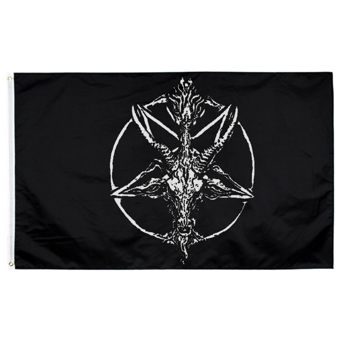 Pentagram flag with goat (black) sfc-010