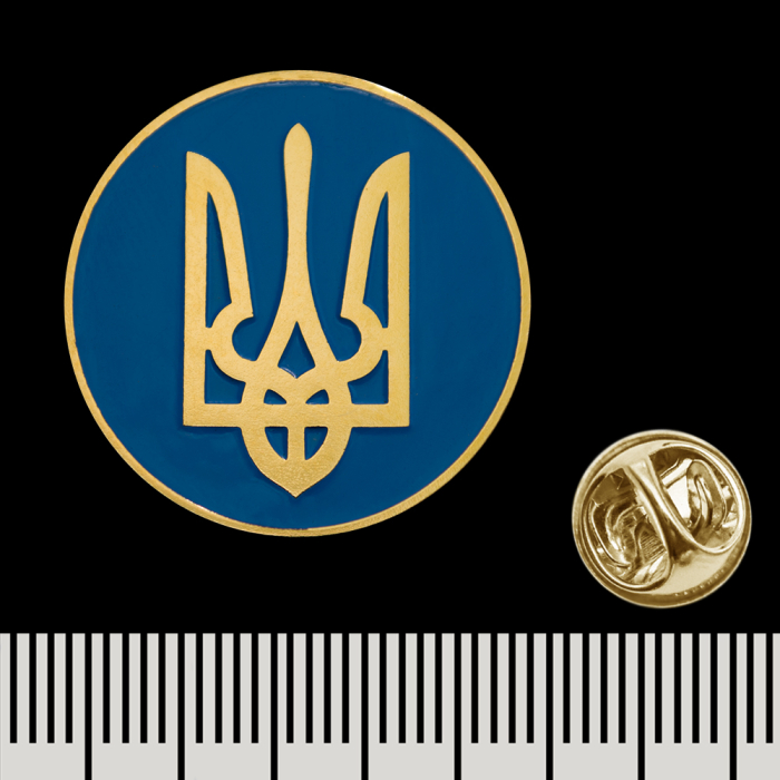 Pin (icon) round Coat of arms of Ukraine pnua-028