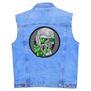 Irish skull (skull with clover) Thermal back patch (thps-079)