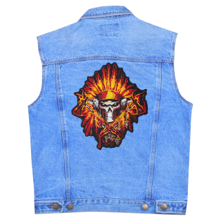 Fire skull of the Indian on the Thermal back patch (thps-080)