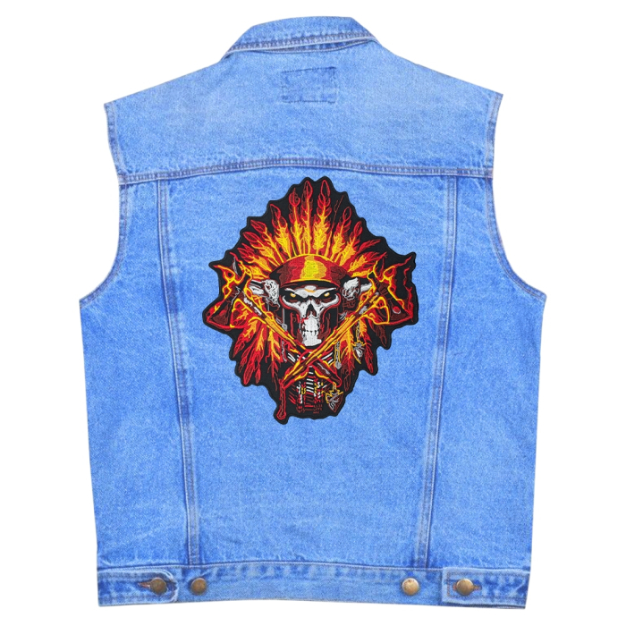Fire skull of the Indian on the Thermal back patch (thps-080)