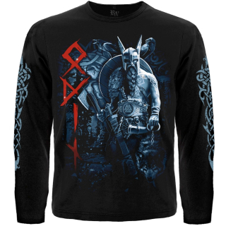 Odin (rune circle) printed on the sleeves Long Sleeve T-Shirt