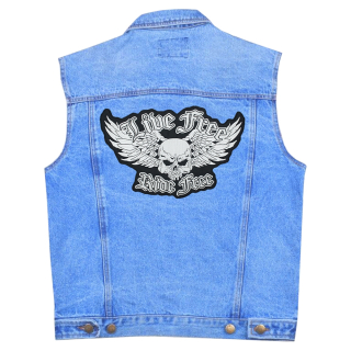 Live Free, Ride Free (skull with wings) Thermal back patch (thps-091)