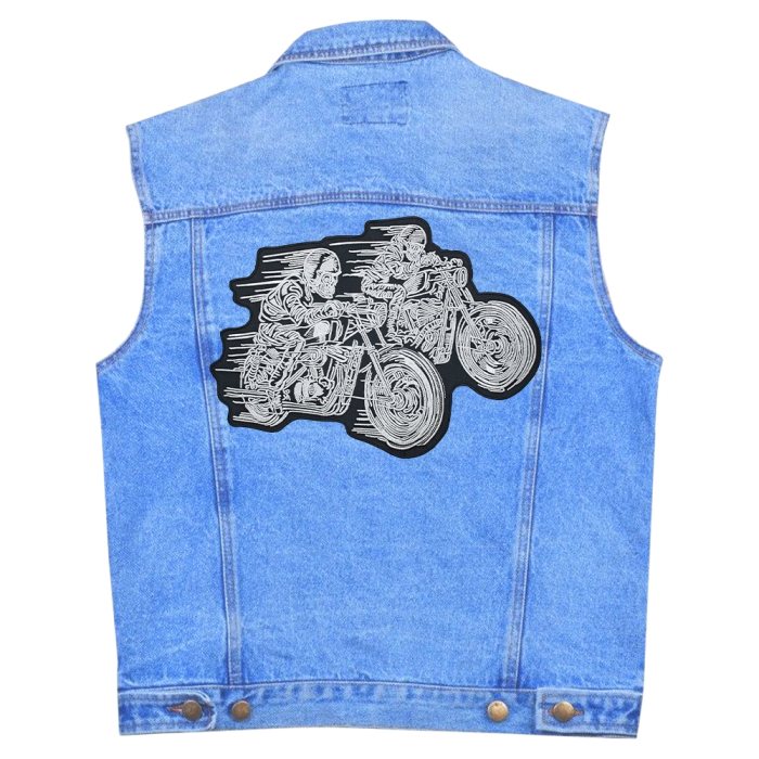 Skeletons on motorcycles Back thermal patch (thps-092)