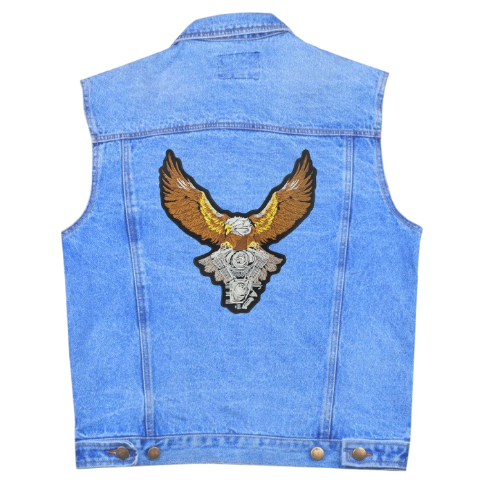 Eagle with a motor in its claws Thermal back patch (thps-093)