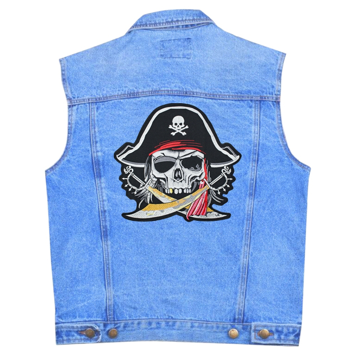 Pirate skull with sabers Thermal patch back (thps-096)