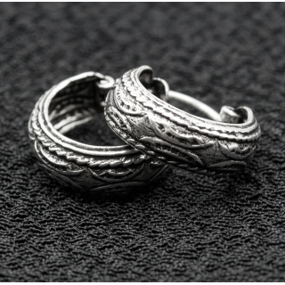 Earring, pirate ring with pattern (eas-161)