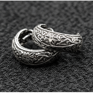 Earring, pirate ring with pattern (eas-159)