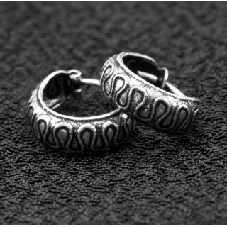 Earring, pirate ring with pattern (eas-155)