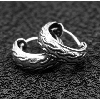 Earring, pirate ring with pattern (eas-153)