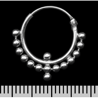 Earring, ring with balls (eas-147)