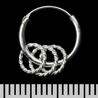Earring, ring with braided rings (eas-139)