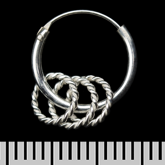 Earring, ring with braided rings (eas-139)