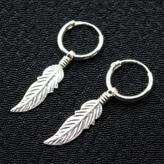 Earring, ring with feather (eas-150)