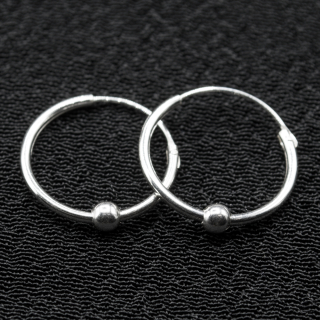 Earring, ring with movable ball (eas-138)