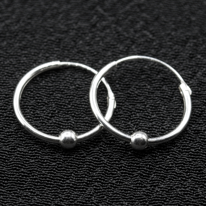 Earring, ring with movable ball (eas-138)