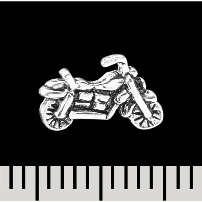 Motorcycle stud earring (silver, 925 sterling) (sn-053)