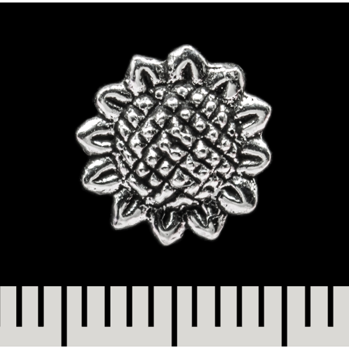 Sunflower stud earring (silver, 925 sterling) (sn-050)