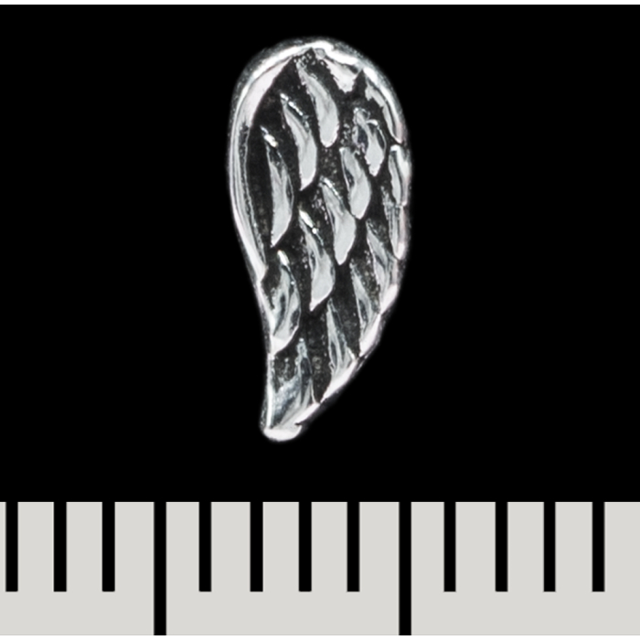 Wing stud earring (silver, 925 sterling) (sn-047)