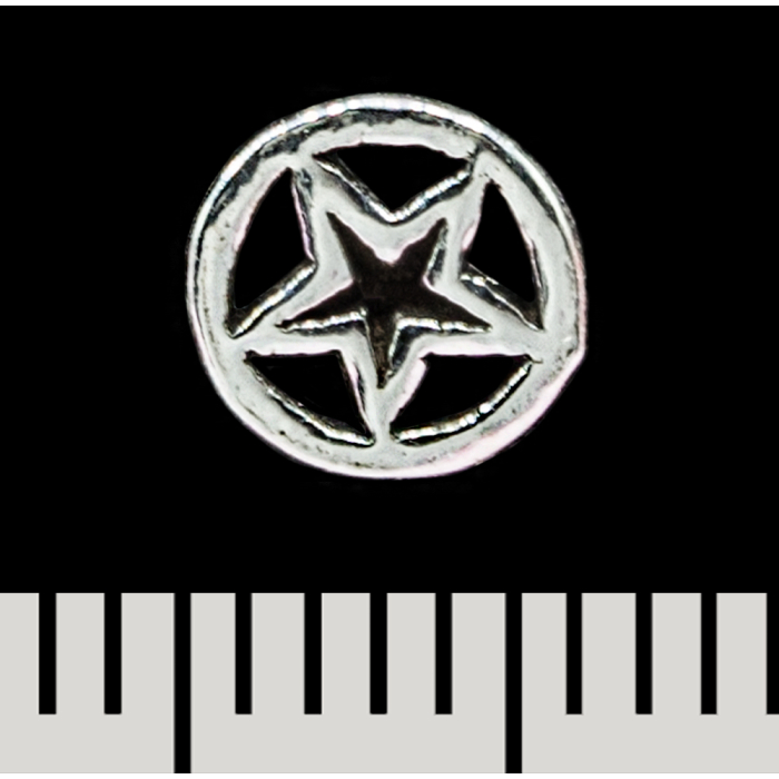 Star in a circle Stud Earring (silver, 925 sterling) (sn-052)