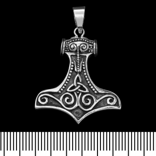 Thor's Hammer Pendant with Triquetra (Silver, 925) (sp-115)