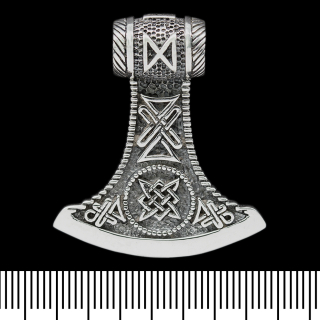 Pendant Perun's Axe with the Star of Svarog (silver, 925 assay value) (sp-125)